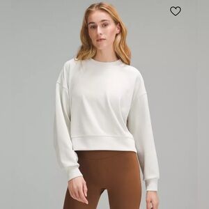 Lululemon Softstreme Perfectly Oversized Ribbed Cropped Crew Bone Size 8